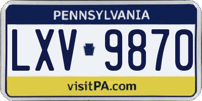 PA license plate LXV9870