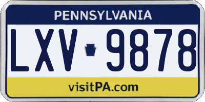 PA license plate LXV9878