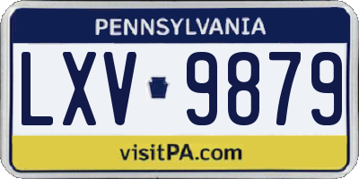 PA license plate LXV9879