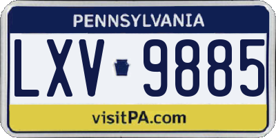 PA license plate LXV9885