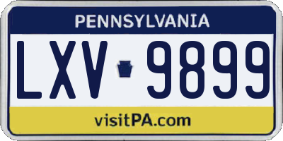 PA license plate LXV9899