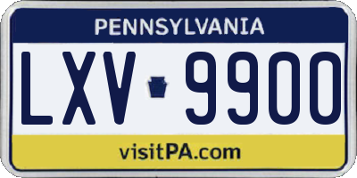 PA license plate LXV9900