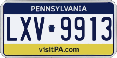 PA license plate LXV9913