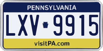 PA license plate LXV9915