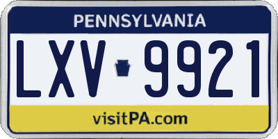 PA license plate LXV9921