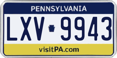 PA license plate LXV9943
