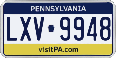 PA license plate LXV9948