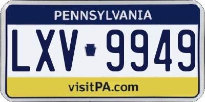 PA license plate LXV9949
