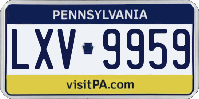 PA license plate LXV9959