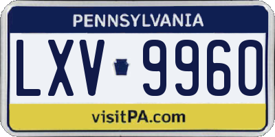 PA license plate LXV9960