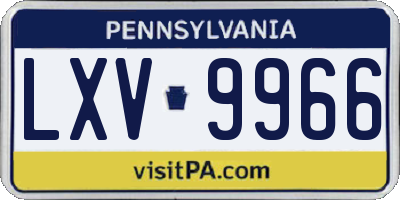PA license plate LXV9966