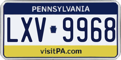 PA license plate LXV9968