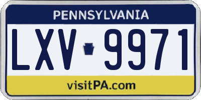 PA license plate LXV9971