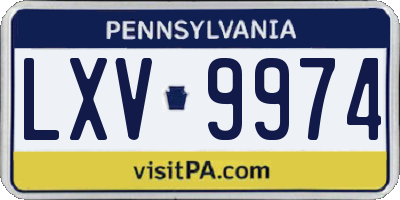 PA license plate LXV9974