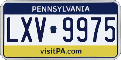 PA license plate LXV9975