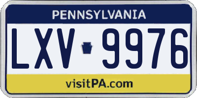PA license plate LXV9976