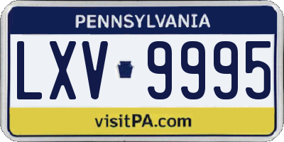 PA license plate LXV9995