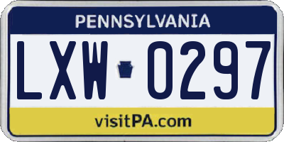 PA license plate LXW0297