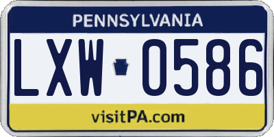 PA license plate LXW0586