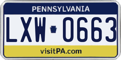 PA license plate LXW0663