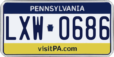 PA license plate LXW0686