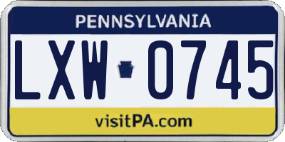 PA license plate LXW0745