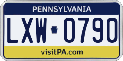 PA license plate LXW0790