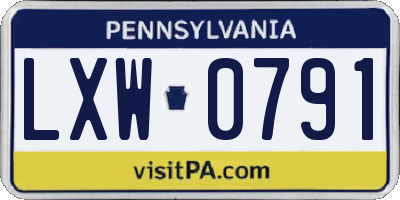 PA license plate LXW0791
