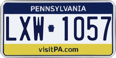 PA license plate LXW1057