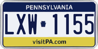 PA license plate LXW1155