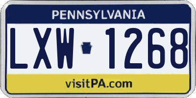 PA license plate LXW1268