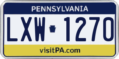 PA license plate LXW1270