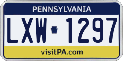 PA license plate LXW1297