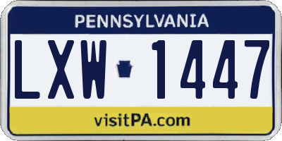 PA license plate LXW1447