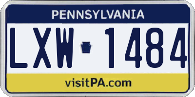 PA license plate LXW1484