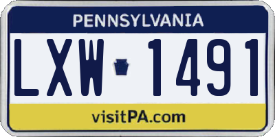 PA license plate LXW1491