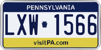 PA license plate LXW1566