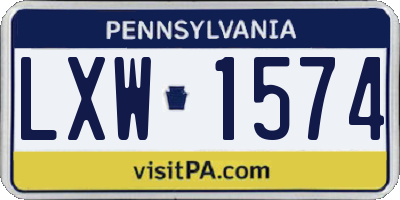 PA license plate LXW1574