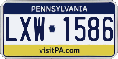 PA license plate LXW1586