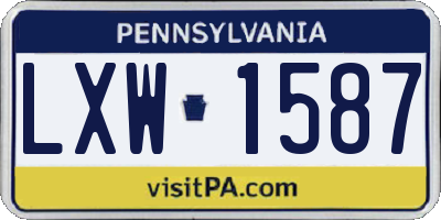 PA license plate LXW1587