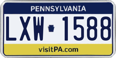 PA license plate LXW1588