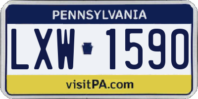 PA license plate LXW1590