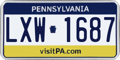 PA license plate LXW1687