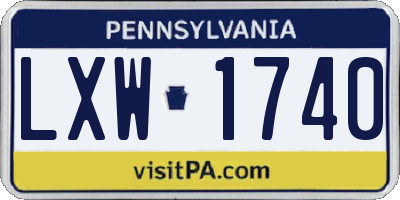 PA license plate LXW1740