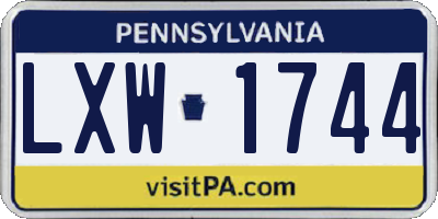 PA license plate LXW1744