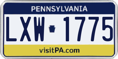 PA license plate LXW1775