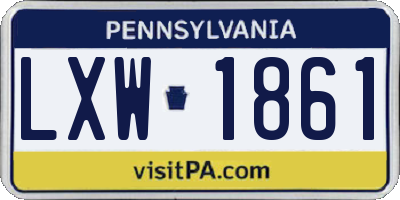PA license plate LXW1861