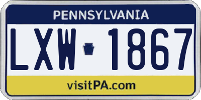 PA license plate LXW1867