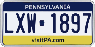 PA license plate LXW1897
