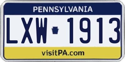PA license plate LXW1913